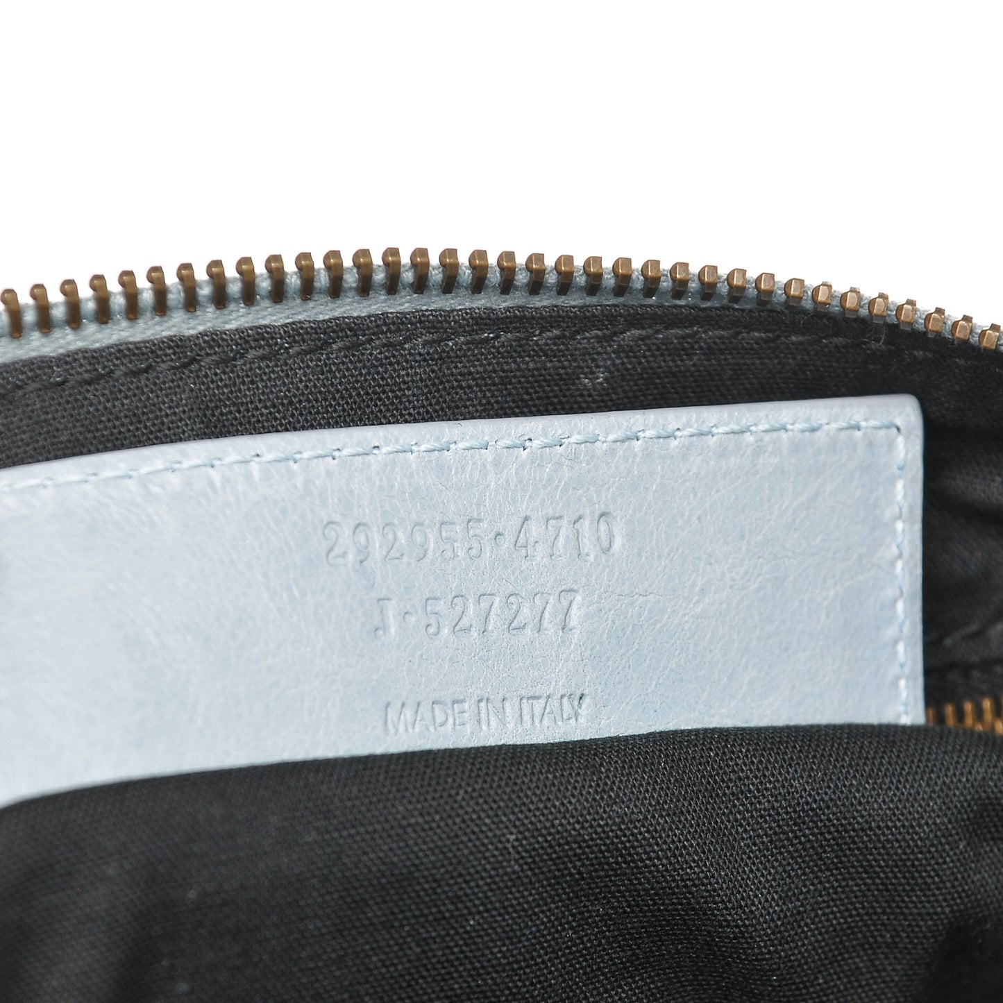 Agneau Classic Hardware Flat Handle Clutch Bleu Acier