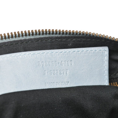 Balenciaga Agneau Classic Hardware Flat Handle Clutch Bleu Acier 7 of 7