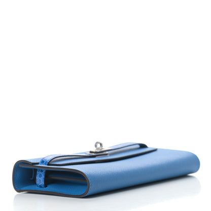 Hermes Epsom Shiny Alligator Touch Kelly Wallet To Go Mykonos Bleu Zellige 4 of 10