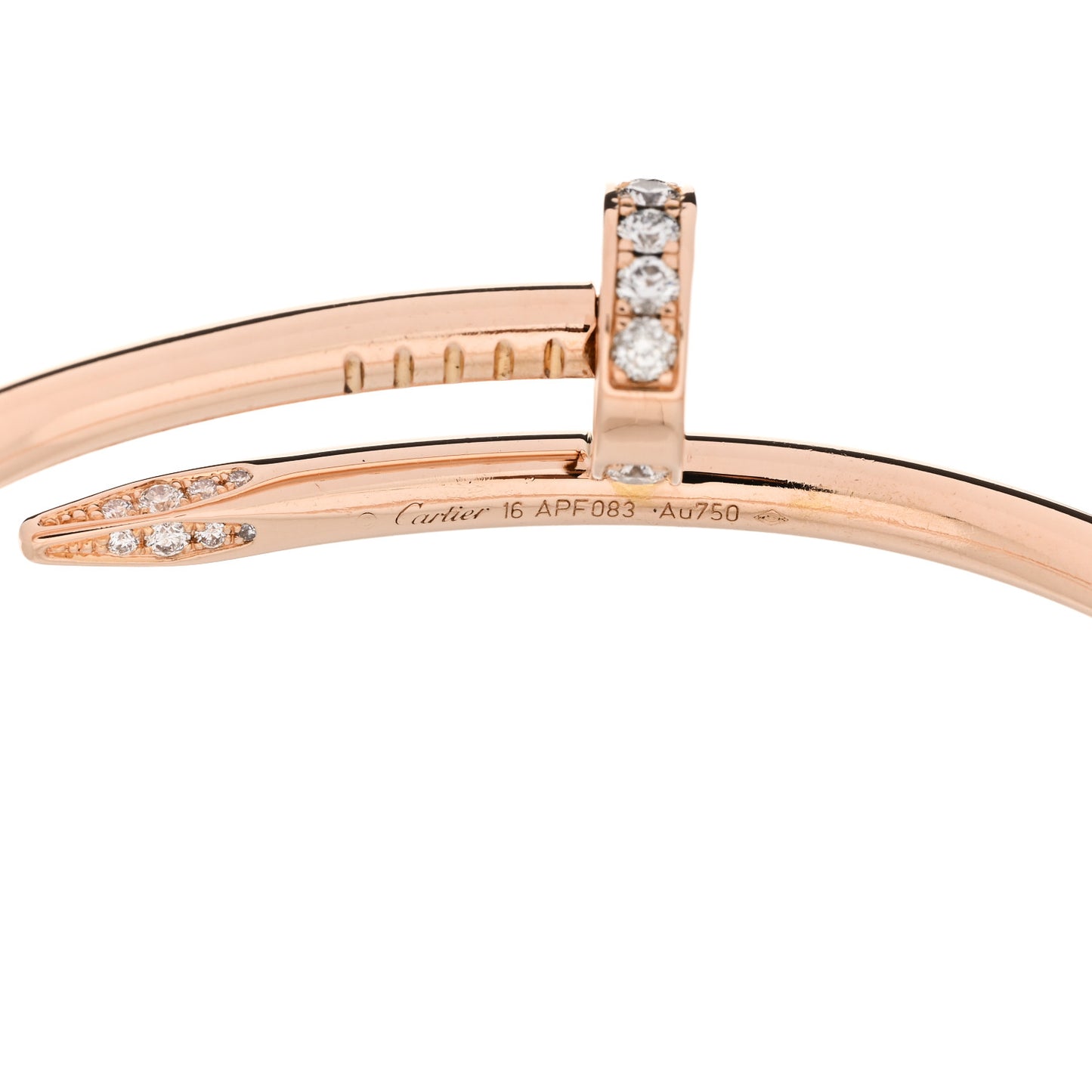18K Pink Gold Diamond Juste Un Clou Bracelet 16