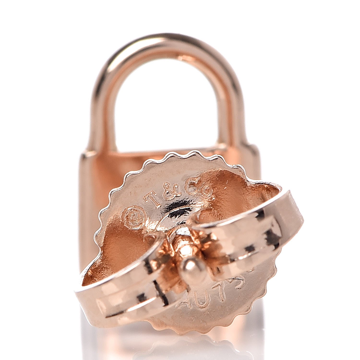 Tiffany 18K Rose Gold Mini Lock Earrings 4 of 4