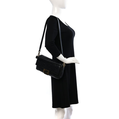 Fendi Nappa FF 1974 Embossed Baguette Black 2 of 8