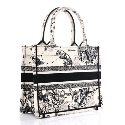 Christian Dior Canvas Embroidered Small Zodiac Toile De Jouy Book Tote Latte 3 of 7