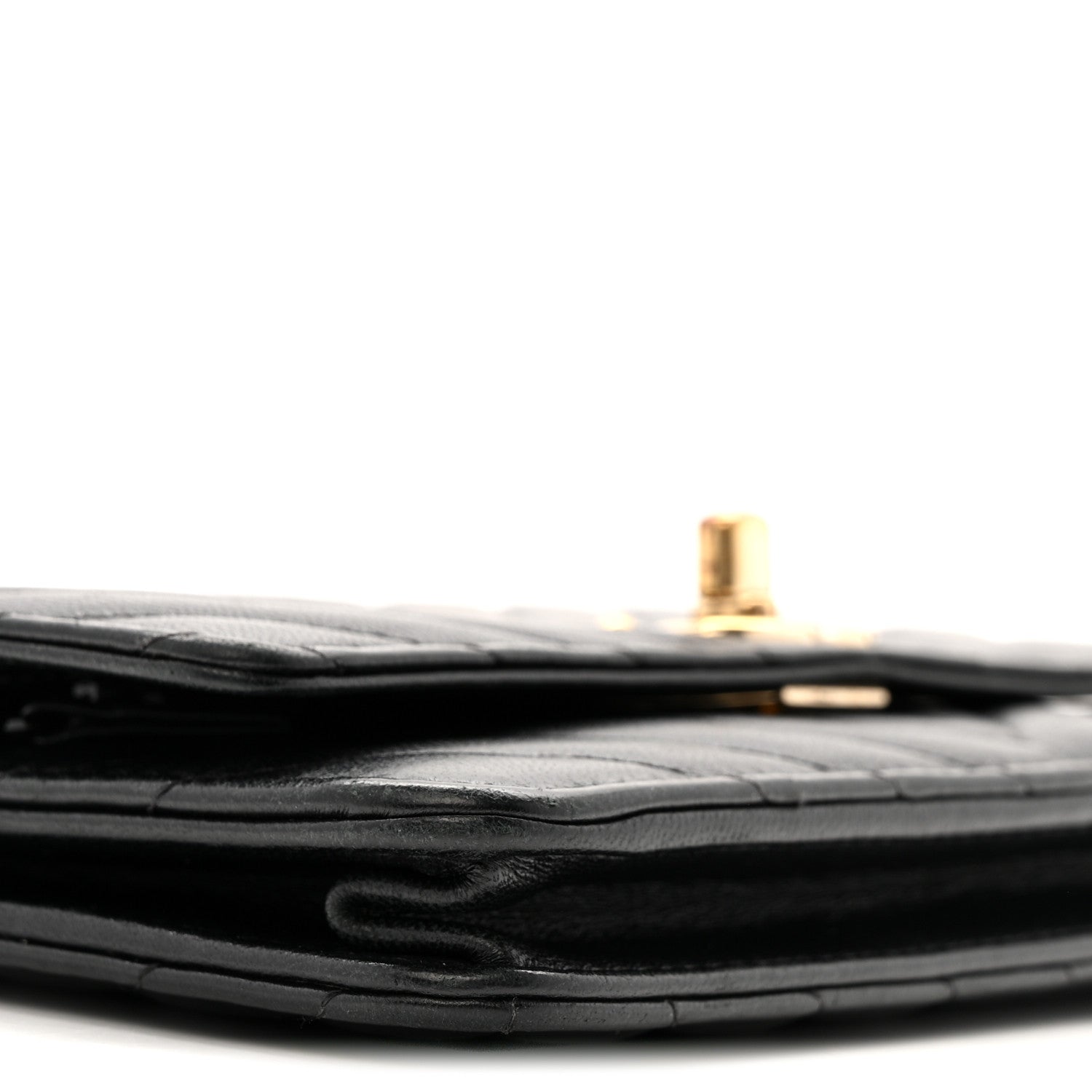 Chanel Lambskin Chevron Quilted Trendy CC Wallet On Chain WOC Black 10 of 15