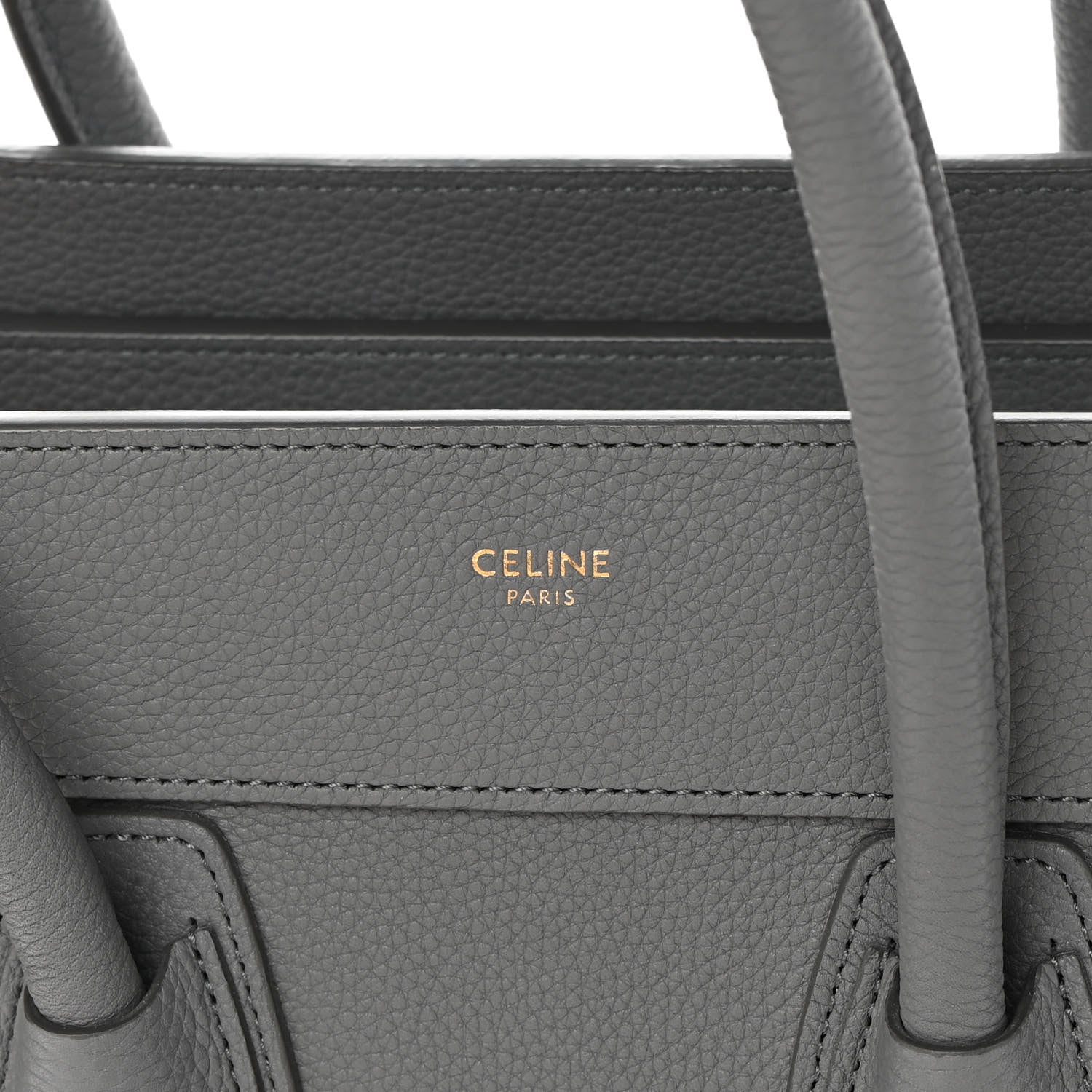 Celine Baby Drummed Calfskin Micro Luggage Kohl 6 of 12