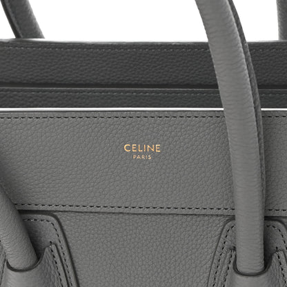 Celine Baby Drummed Calfskin Micro Luggage Kohl 6 of 12