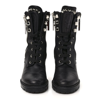 Christian Louboutin Calfskin Winter Spikes 70 Combat Boots 37 Black 2 of 9