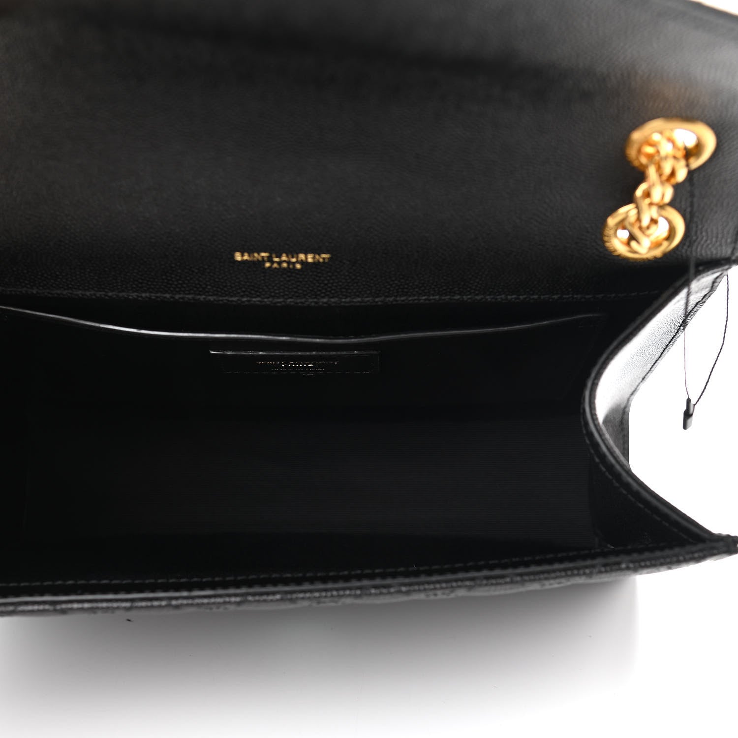 Saint Laurent Grain De Poudre Textured Mixed Matelasse Triquilt Medium Monogram Satchel Black 4 of 8