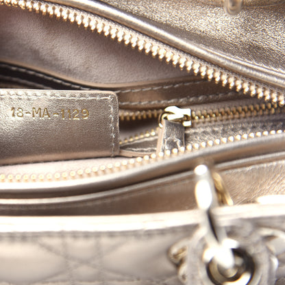 Christian Dior Metallic Calfskin Cannage Medium Lady Dior Gold 9 of 11