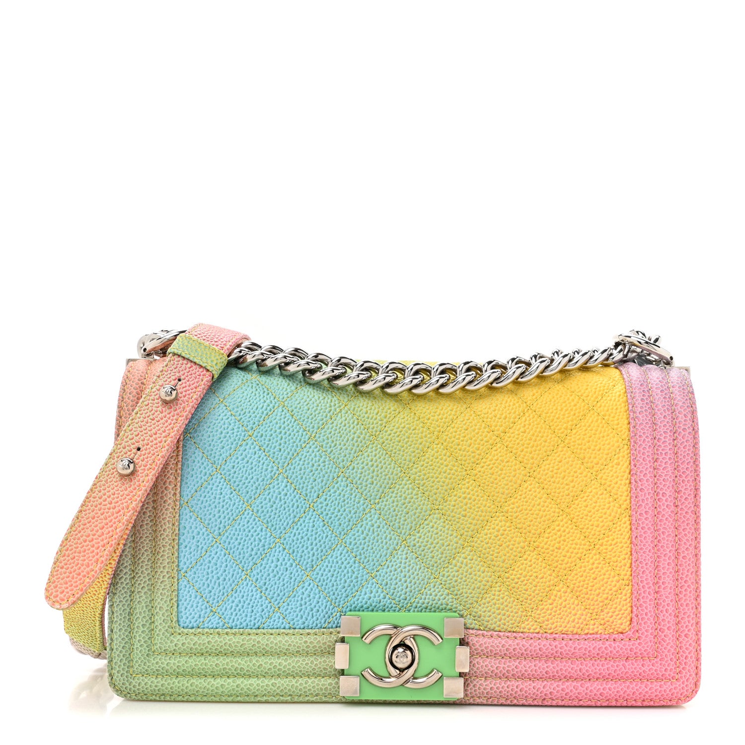 Chanel Caviar Quilted Medium Cuba Rainbow Boy Flap Multicolor 1 of 15