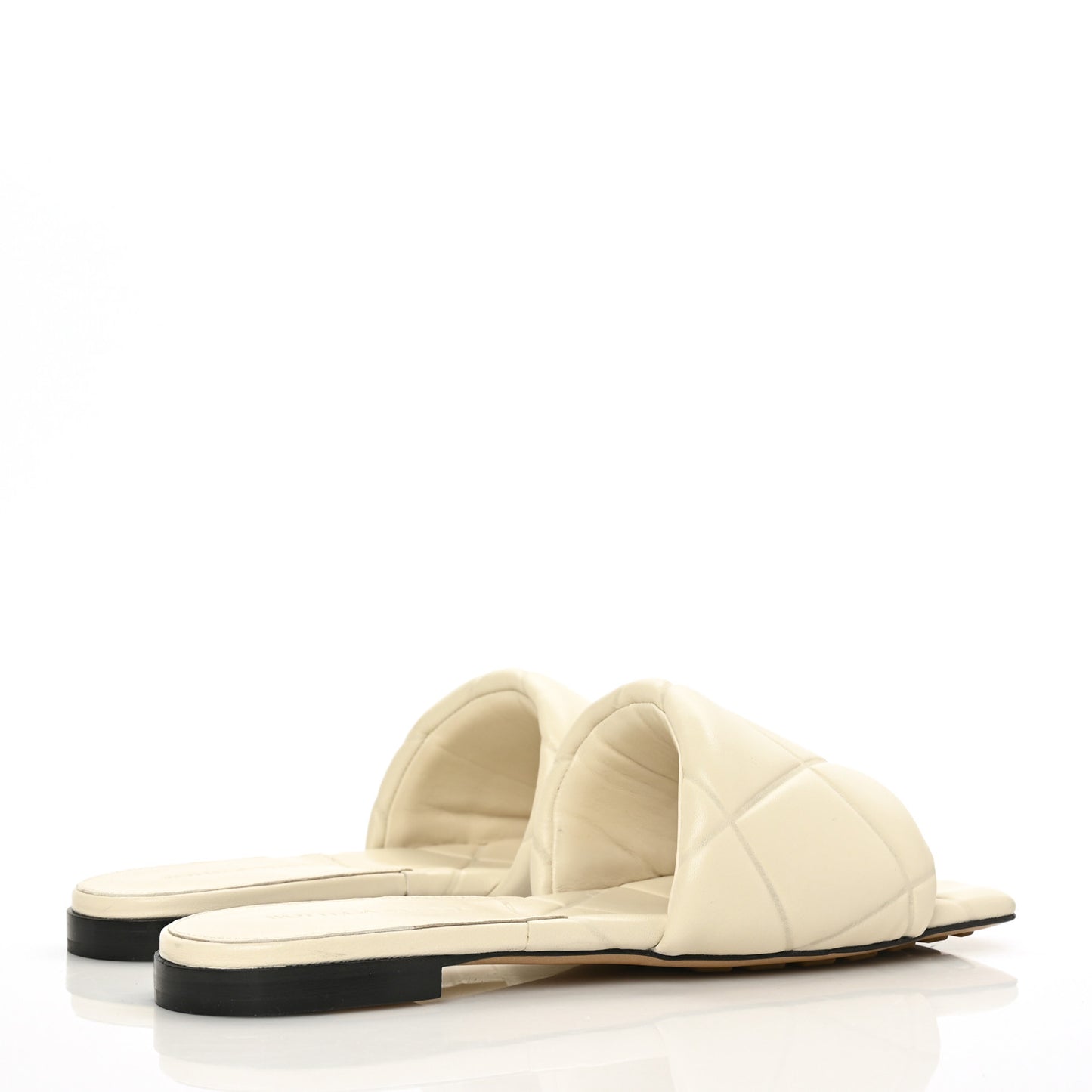 Nappa Quilted Rubber Lido Flat Sandals 37 Sea Salt