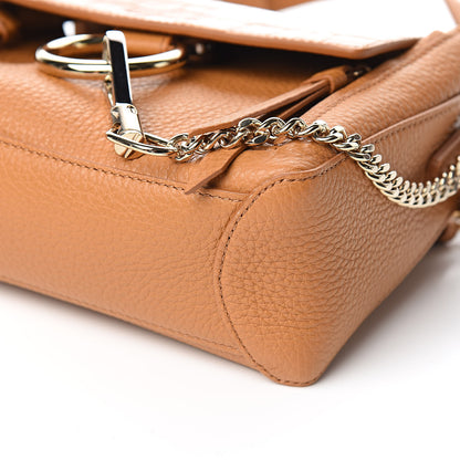 Chloe Calfskin Crocodile Embossed Mini Faye Day Shoulder Bag Autumnal Brown 8 of 9