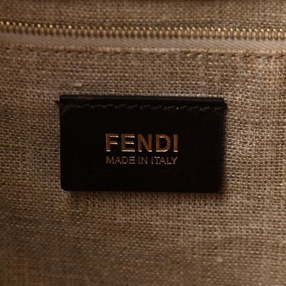 Fendi Pequin Cuoio Vegetale Large Hobo Tobacco Rosso Black 6 of 9