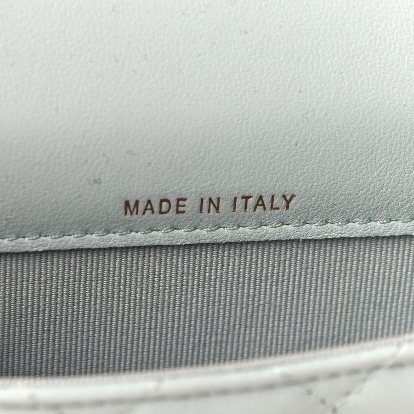 Lambskin Quilted Top Handle Flap Coin Purse With Chain Light Blue