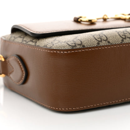 Gucci GG Supreme Monogram Small Horsebit 1955 Shoulder Bag Beige Brown Sugar 9 of 12