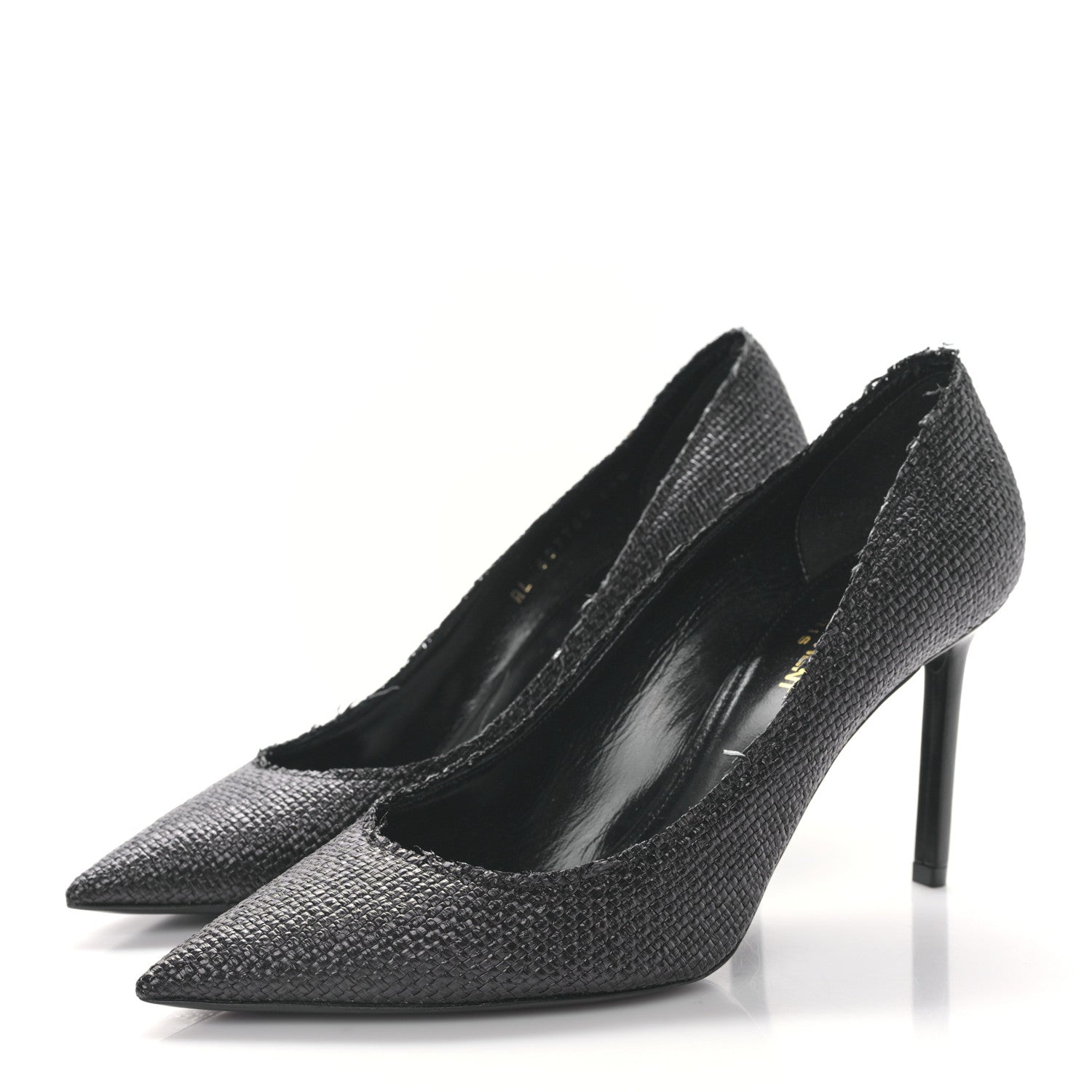 Saint Laurent Raffia Anja 105 Pumps 39.5 Black 3 of 11
