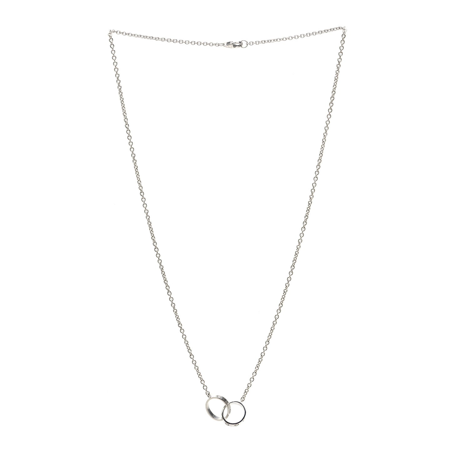 18K White Gold Interlocking LOVE Necklace