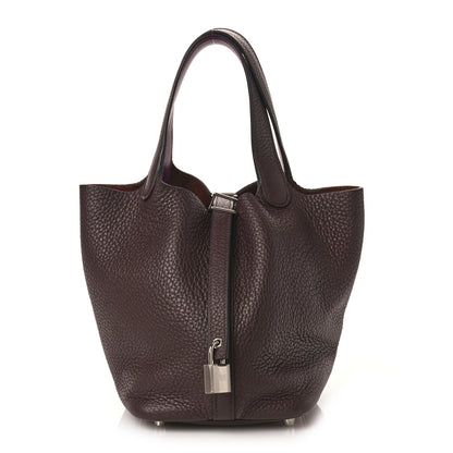 Hermes Taurillon Clemence Swift Eclat Picotin Lock 18 PM Rouge Sellier Anemone 1 of 10