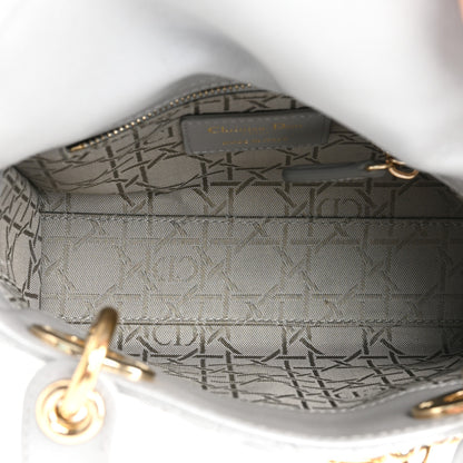 Christian Dior Metallic Lambskin Cannage Mini Lady Dior Grey 5 of 17