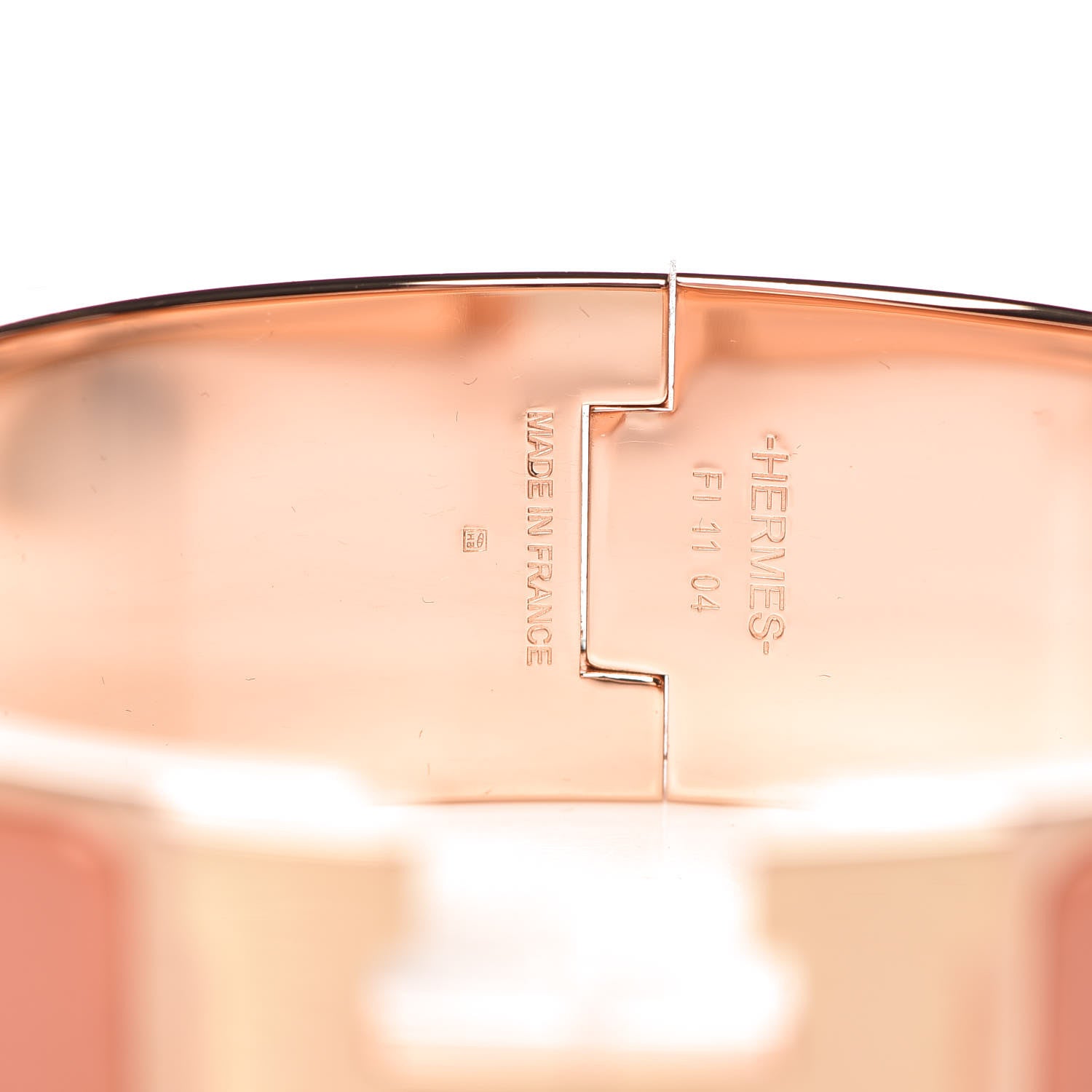 Hermes Enamel Wide Clic Clac H Bracelet GM Rose Saumon 5 of 6