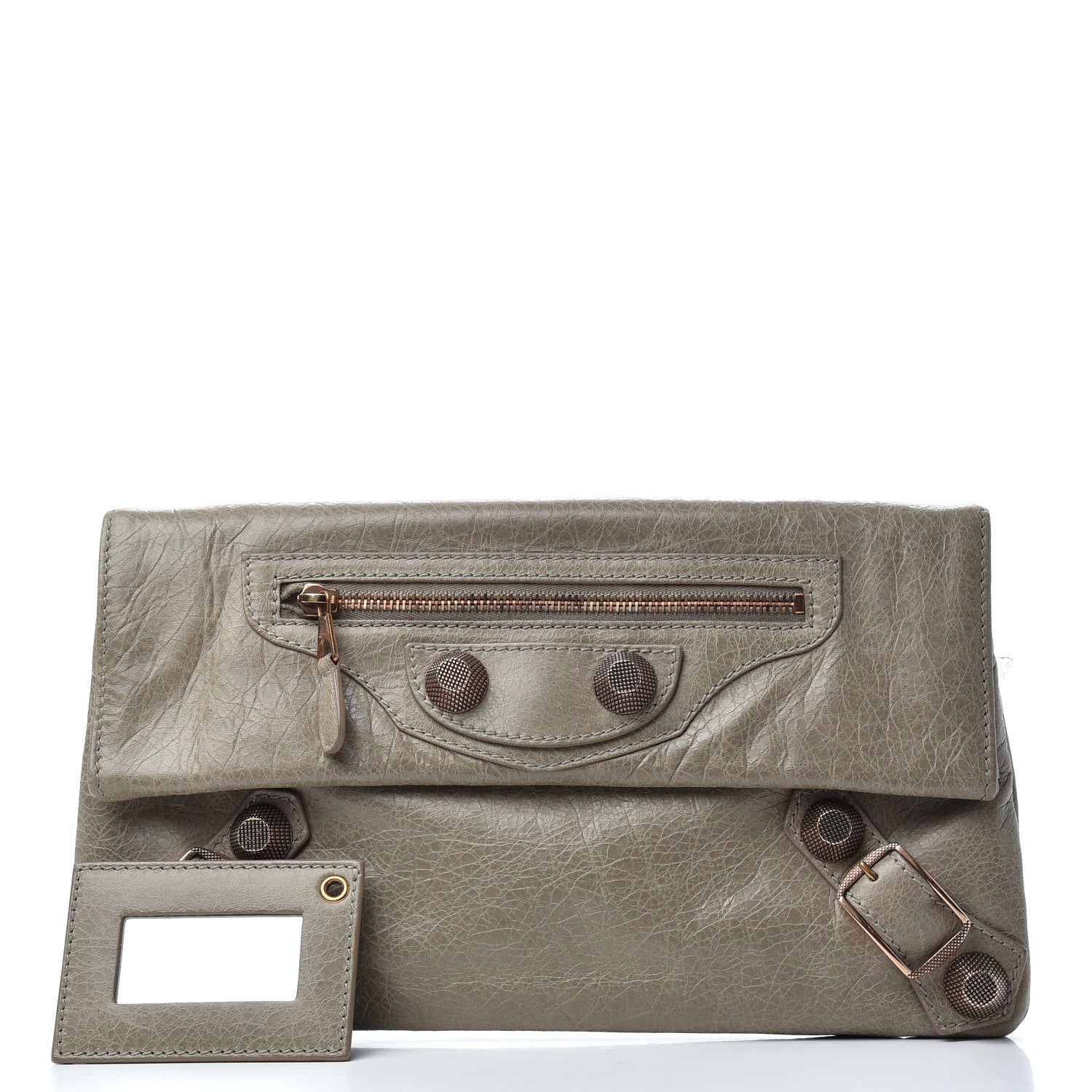 Balenciaga Agneau Giant 21 Gold Hardware Envelope Clutch Gris Glace 8 of 8