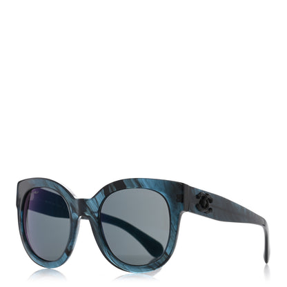 Chanel Acetate Butterfly Signature CC Sunglasses 5358 Dark Blue 1 of 9