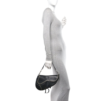 Christian Dior Shiny Goatskin Saddle Bag Black 2 of 12