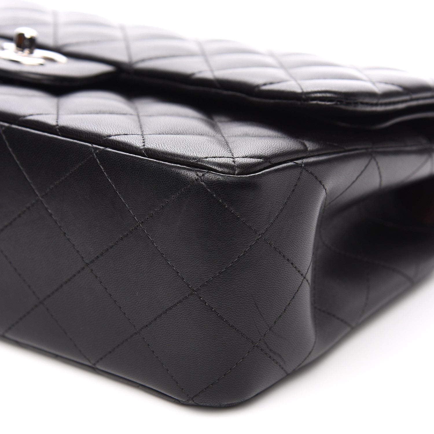 Chanel Lambskin Quilted Jumbo Double Flap Black 8 of 15