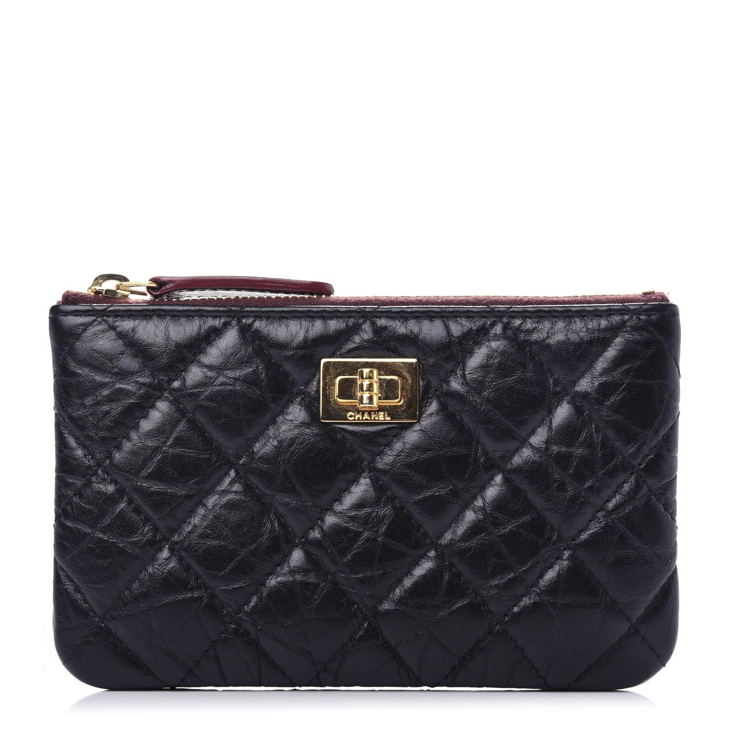 Chanel Aged Calfskin Quilted Small Reissue Cosmetic Case Black 1 of 8