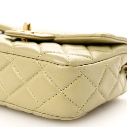 Chanel Lambskin Enamel Quilted Mini Coco Hearts Square Flap Light Green 9 of 9