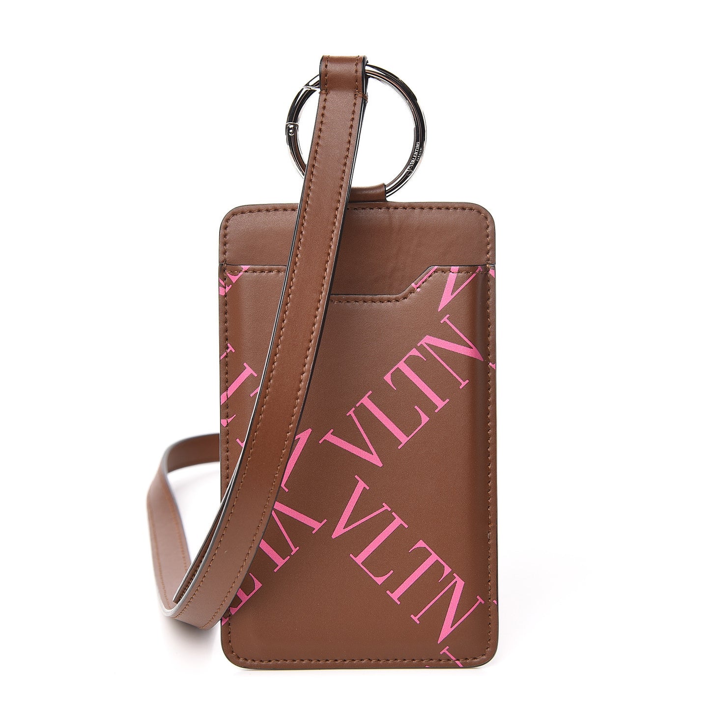 Calfskin VLTN Print Phone Case Brown