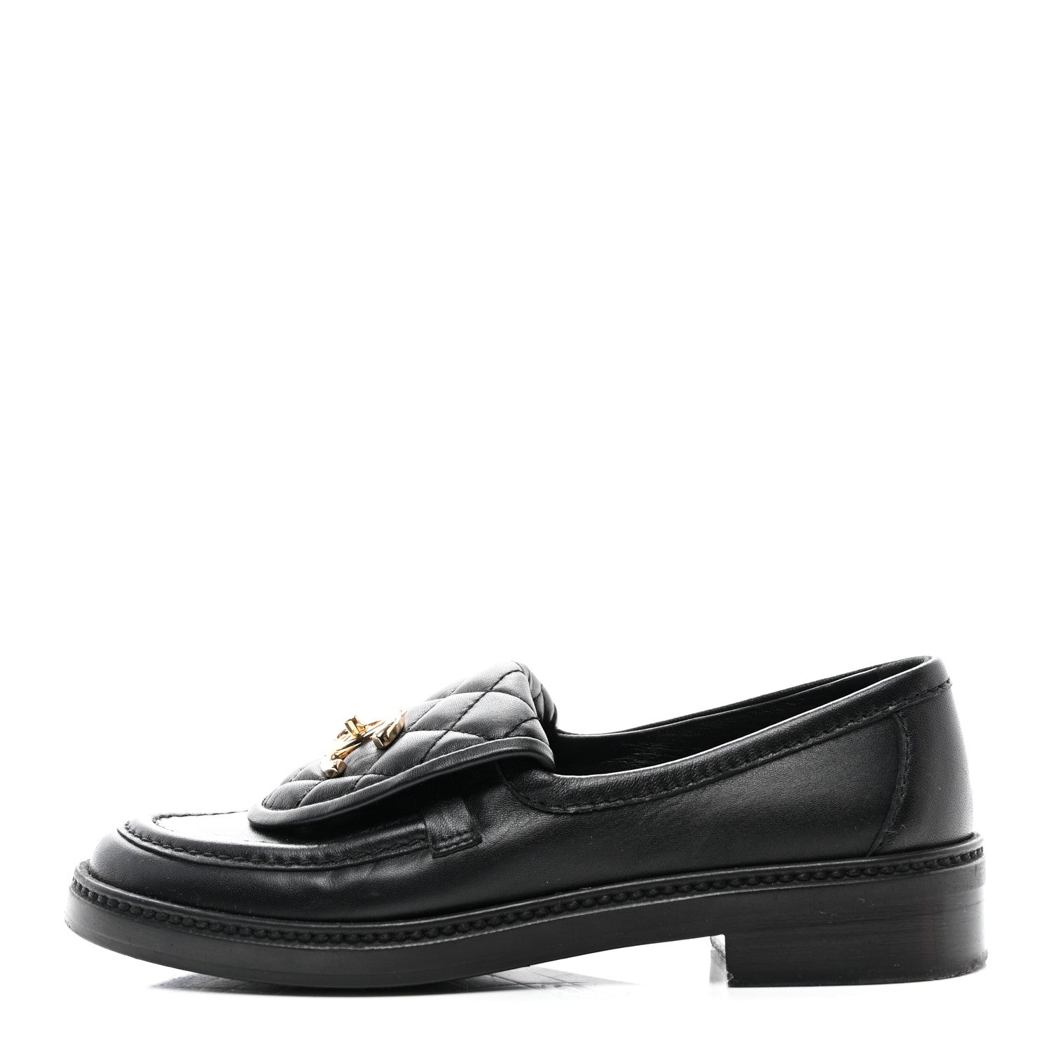 Chanel Lambskin Quilted CC Turnlock Loafers 35 Black 1 of 9