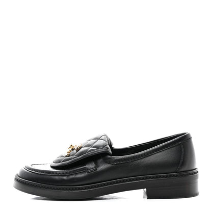 Chanel Lambskin Quilted CC Turnlock Loafers 35 Black 1 of 9