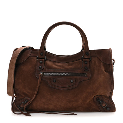 Balenciaga Waxed Suede Calfskin Classic Hardware Medium Le City Light Espresso 1 of 10