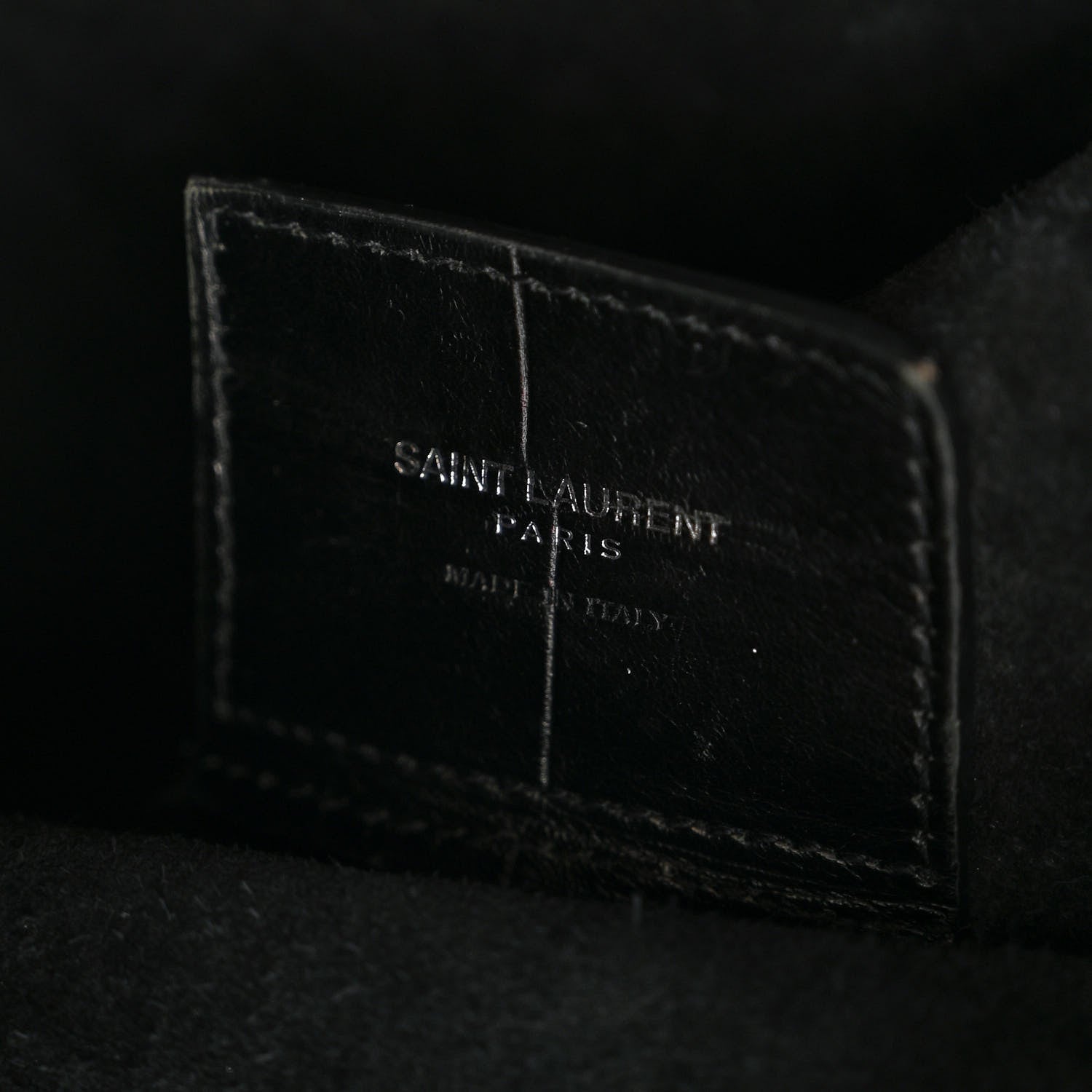 Saint Laurent Calfskin Crocodile Embossed Shopping Tote Black 8 of 14