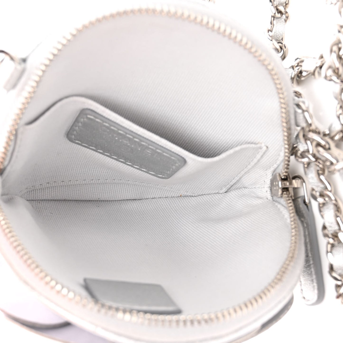 Metallic Lambskin Mini Camellia Bouquet Clutch With Chain Silver