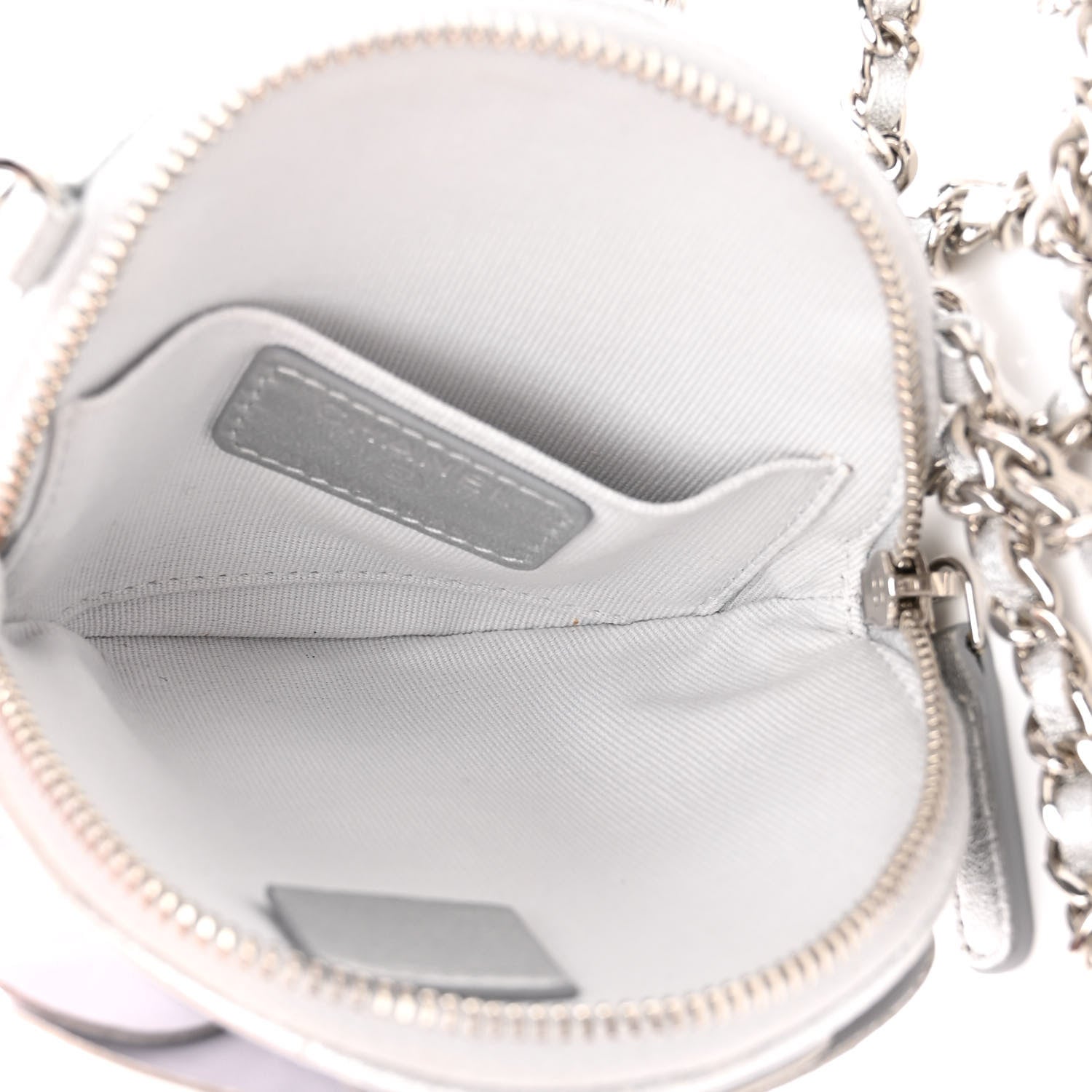 Chanel Metallic Lambskin Mini Camellia Bouquet Clutch With Chain Silver 5 of 9