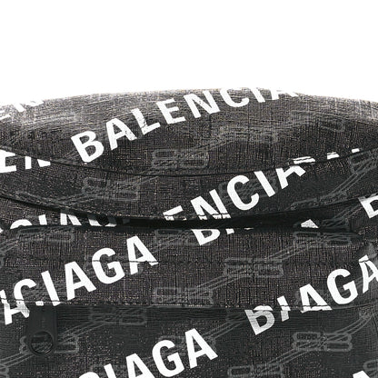 Balenciaga Coated Canvas BB Monogram Allover Logo Medium Signature Beltpack Black Grey White 8 of 10