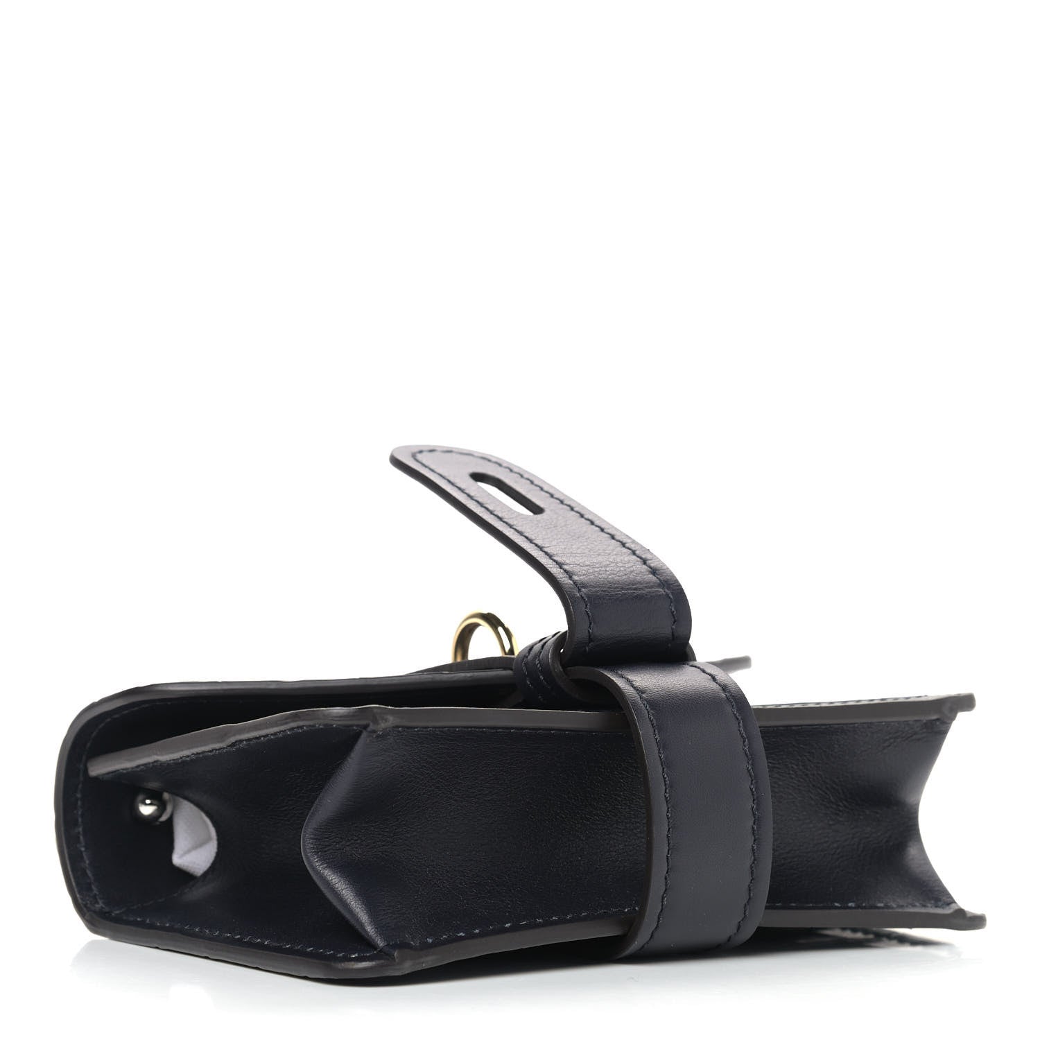 Chloe Calfskin Crocodile Embossed Aby Chain Shoulder Bag Full Blue 3 of 8