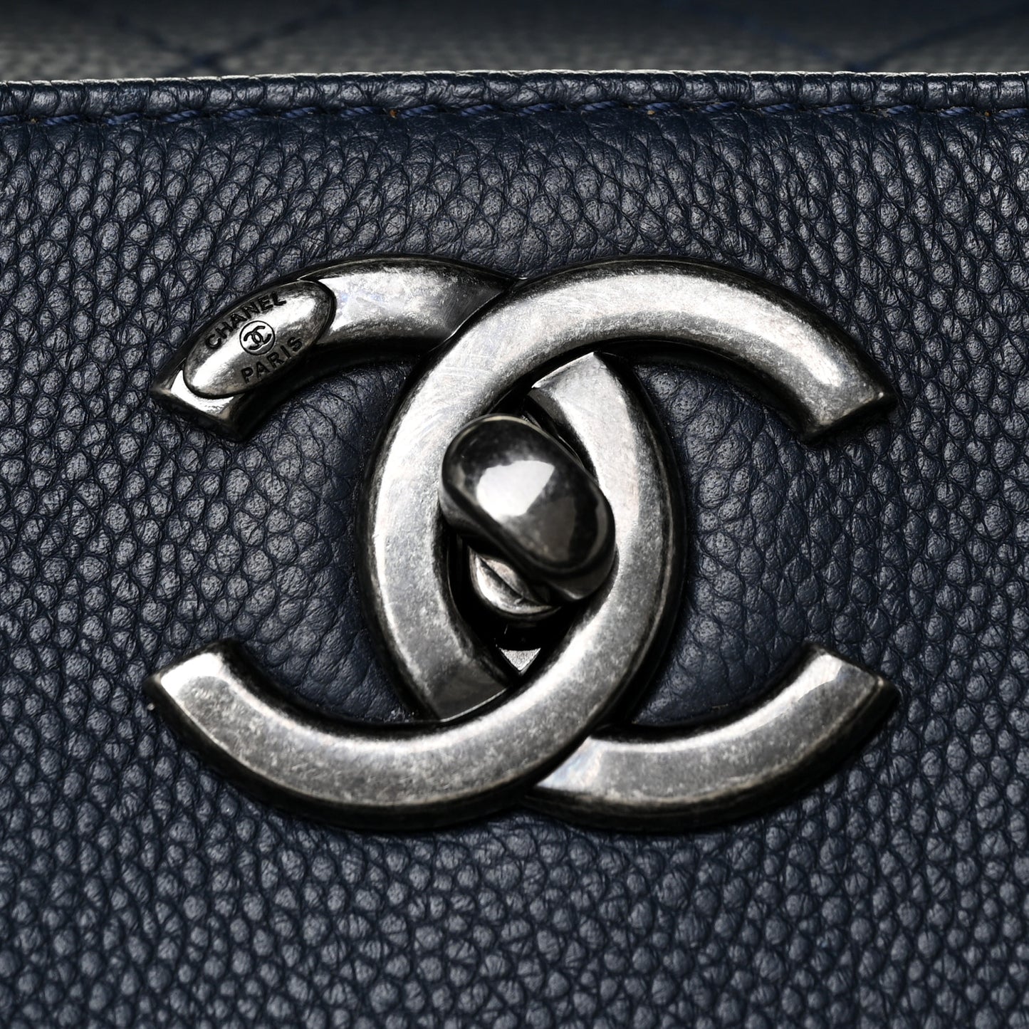 Caviar Large Shopping Tote Navy