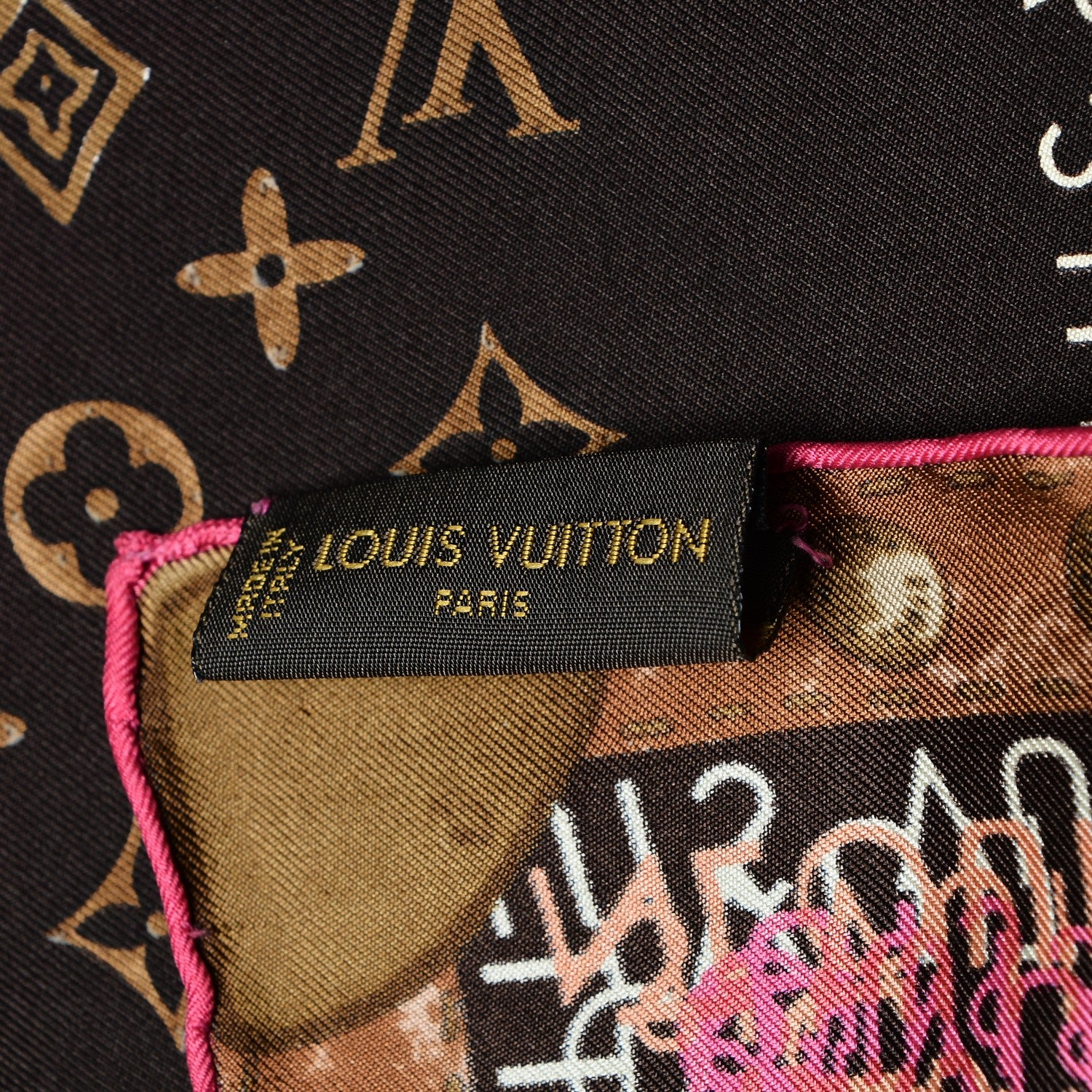 Louis Vuitton Silk Monogram Map Square Scarf Cassis 4 of 5