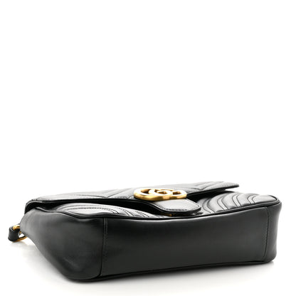 Gucci Calfskin Matelasse Small GG Marmont Shoulder Bag Black 4 of 10