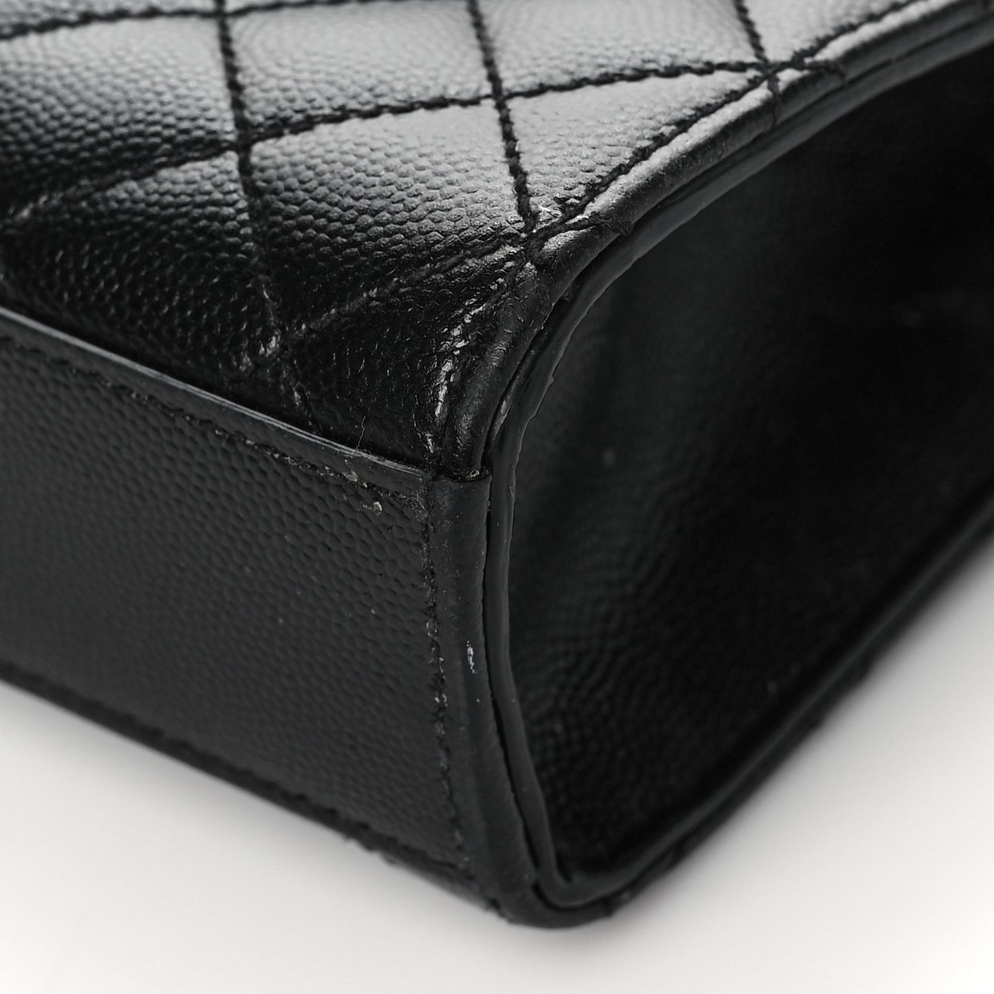 Grain De Poudre Textured Mixed Matelasse Triquilt Medium Monogram Satchel Black