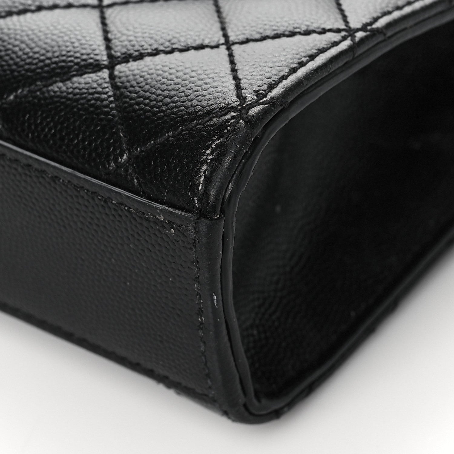 Saint Laurent Grain De Poudre Textured Mixed Matelasse Triquilt Medium Monogram Satchel Black 8 of 9