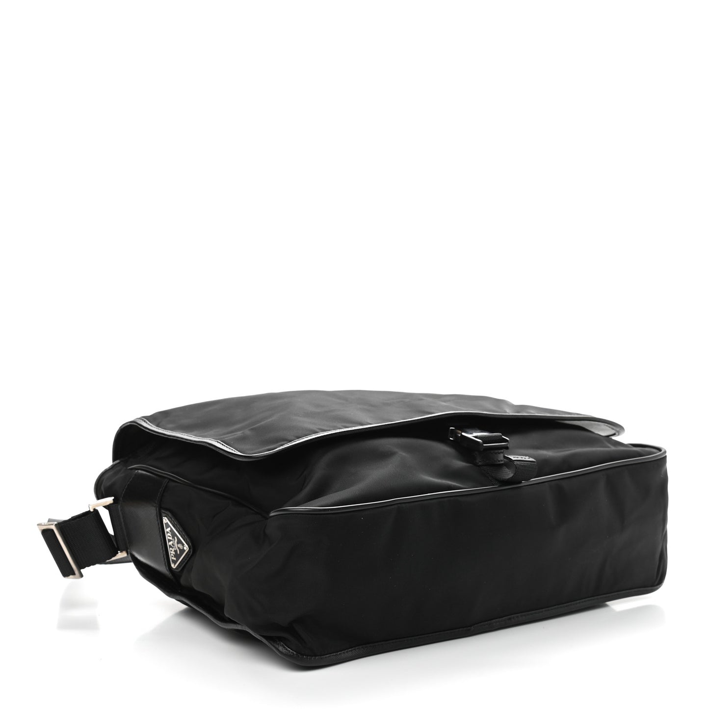 Tessuto Nylon Saffiano Messenger Satchel Black