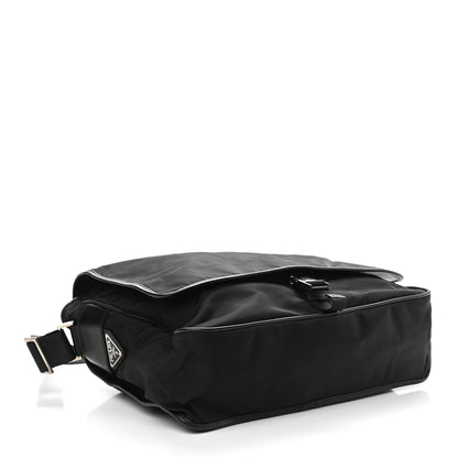 Prada Tessuto Nylon Saffiano Messenger Satchel Black 3 of 11
