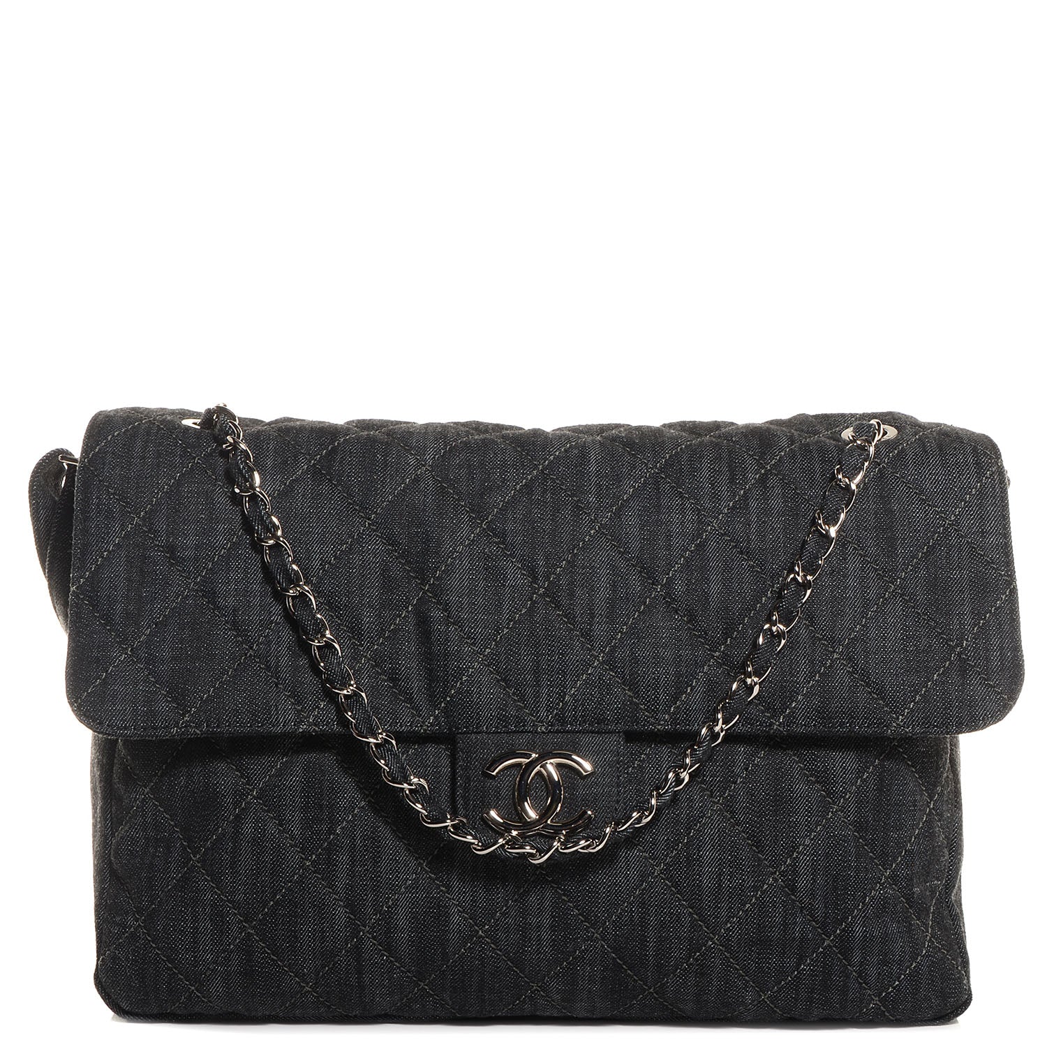 Chanel Denim Quilted Stretch Spirit Messenger Bag 1 of 8