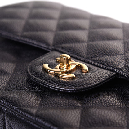 Chanel Caviar Quilted Jumbo Double Flap Black 15 of 17