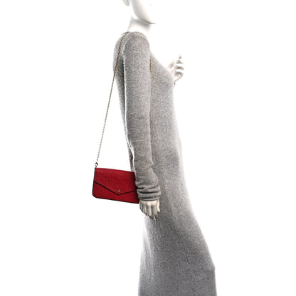 Louis Vuitton Empreinte Pochette Felicie Chain Wallet Scarlet 2 of 12