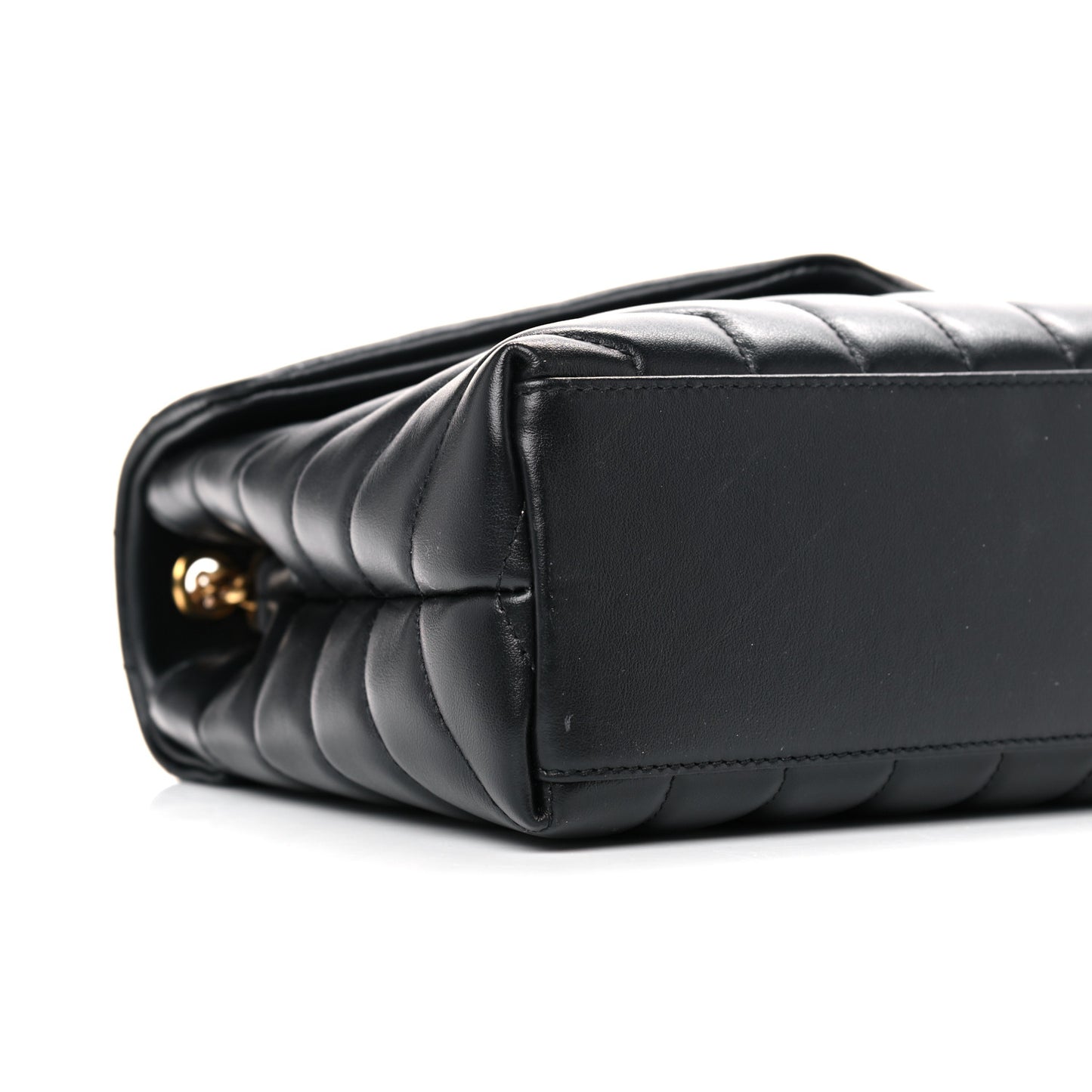 Calfskin Y Quilted Monogram Small Loulou Chain Satchel Black